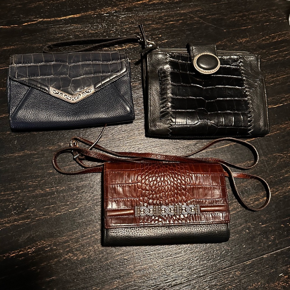 Bundle of 3 Brighton Brown and Black clutch and/or crossbody bags.